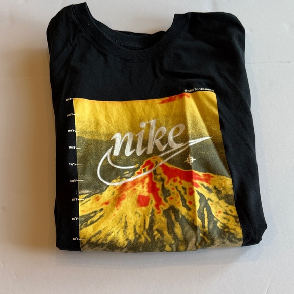 Nike Men's Black Tee with Yellow and Red Graphic - Picture 1 of 5